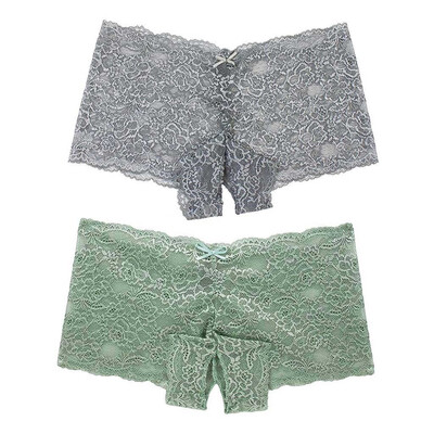

Toponeto 2PC Sexy Women Lace Lingerie Plus Size Underwear Open Crotch Bowknot Underwear