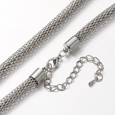 

Iron Lantern Chain Necklace Makings with Alloy Lobster Claw Clasps&Iron End Chains Platinum 303