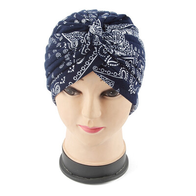 

New Ladies Paisley Hat Headwear Fashion Turban Pleated Womens Bandana