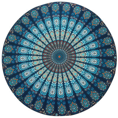 

Round Beach Mat Boho Vintage Outdoor Travel Picnic Camping Carpet Blanket