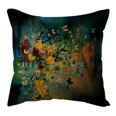 

Siaonvr 1 PC Cotton Linen Butterfly Home Decorative Throw Pillow Case Waist Cushion Cove