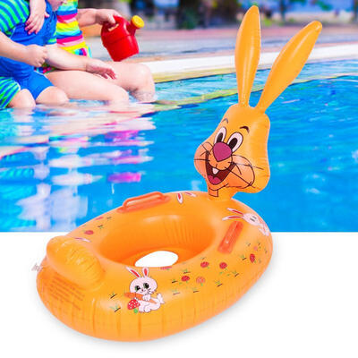 

Greensen Cute Cartoon Animal Rabbit Shape Baby Swim Ring Kids Inflatable Swimming Ring Boat with Pump
