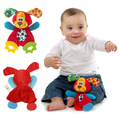 

New Baby Infant Cute Plush Toy Comfort Towel with Sound Paper&Teether