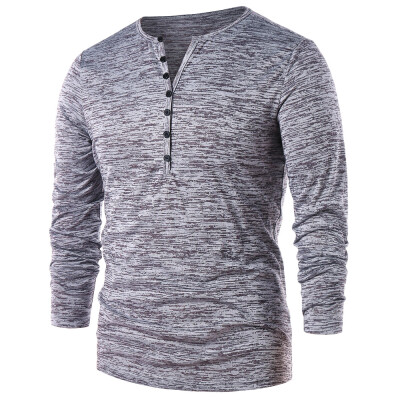 

Half Button Long Sleeve Henley T-Shirt