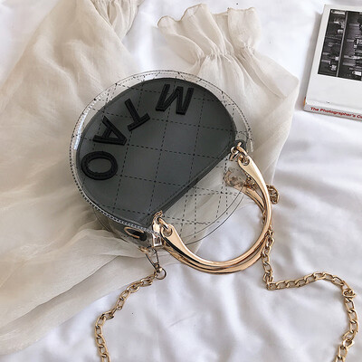 

Ins spring&summer new net red transparent jelly bag womens new 2019 hand bill of lading shoulder bag chain messenger bag
