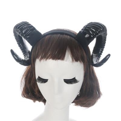 

Demon Of Evil Horn Cosplay Headdresses Sheep Horns Handmade Gothic Headband Halloween Prop Hairband