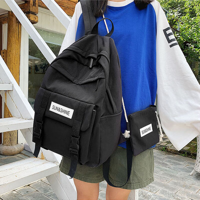 

Fashion schoolbag female ins Korean version ulzzang high school student backpack tide large capacity junior high school double sho