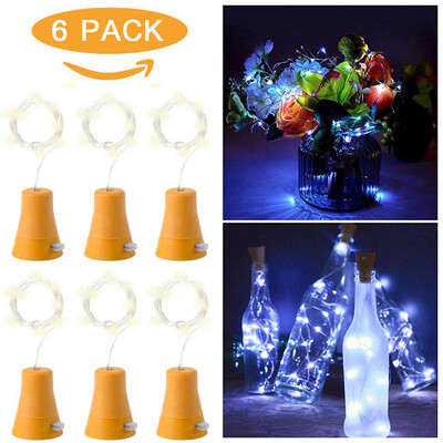 

〖Follure〗6pcs Solar Powered 10 LED Night Fairy Waterproof Cool White Wine Bottle Lights