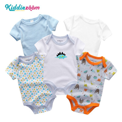 

5PCSLot Unicorn Baby Girl Clothes Cotton Babywear Bodysuits One-Piece Baby Boy Clothes Rompers Newborn 0-12M Short Sleeve