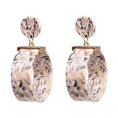 

Exaggerated Big Round Acrylic Statement Earrings For Women 2019 Hot Boho Resin Dangle Earring Party Jewelry