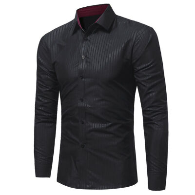 

SUNSIOM New Men Long Sleeve Button Down T-shirt Tops Slim Fit Casual Dress Formal Shirts