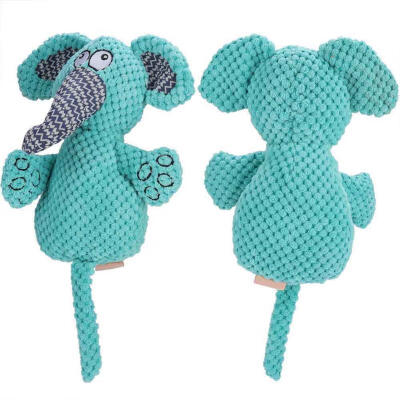 

Greensen Cute Elephant-shaped Plush Sound Chew Toy Teething Chewing Toy for Pet Dogs Cats