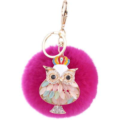 

Rex rabbit hair owl bag plush hair ball mobile phone pendant small gift jewelry