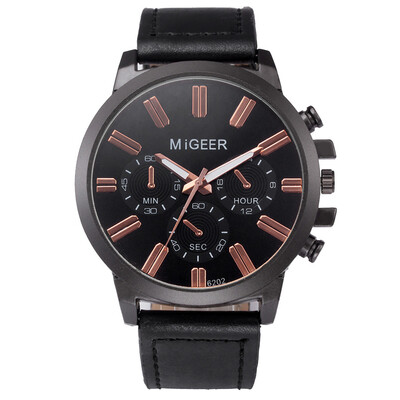 

Gobestart MIGEER High-End Fashion Mens Stainless Steel Watch Analog Alloy Quartz Watch