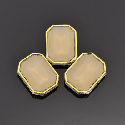 

Sew on Rhinestone Taiwan Acrylic Golden Plated Garment Accessories Rectangle NavajoWhite 12x10x6mm Hole 1mm