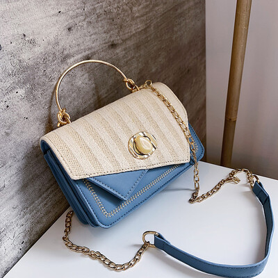 

Korean Joker bag chic texture color chain womens bag new 2019 casual shoulder slung small square bag
