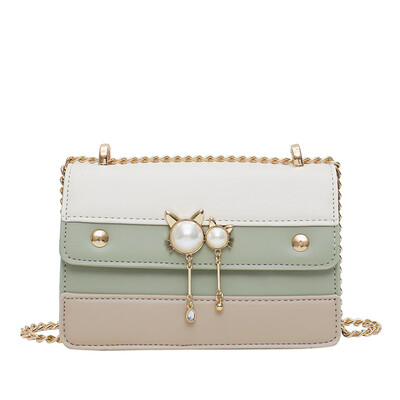 

Tailored Womens 2019 New Shoulder Bag Small Square Bag Hit Color Fashion Messenger Bag