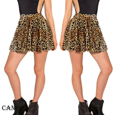 

US Womens Stretch Pencil Skirt High Waist Skirts Leopard Print Short Midi Skirt