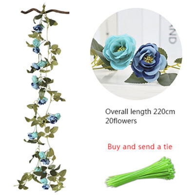 

FUNNYBUNNY Fake Rose Vine Flowers Plants Artificial Flower Hanging Rose Ivy Home Hotel Office Wedding Party Garden Craft Decor