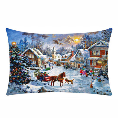 

Tailored Merry Christmas Rectangle Cushion Cover Throw Pillow Case Pillowcase