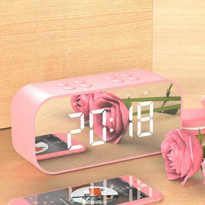 

Bluetooth 50 Portable Wireless Bluetooth Speaker Column Subwoofer Music Sound Box LED Time Snooze Alarm Clock