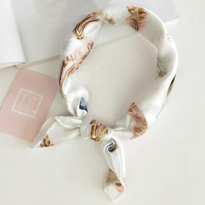 

Silk Scarf Women Spring Summer Retro Scarf Multicolor Head Scarf Stripe Design Print Kerchief Woman Neck Shawl Wraps Echarpe