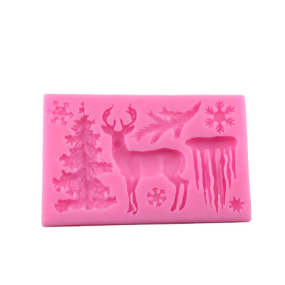 

Toponeto Silicone Mold ElkGlacierChristmas Tree Candy Pastry Biscuits Mould Cake Baking