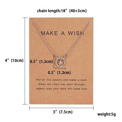 

Fashion Star Paper Card With Bow Pendant Women Minimalist Clavicle Chain Necklace Statement Valentines Day Gift Card