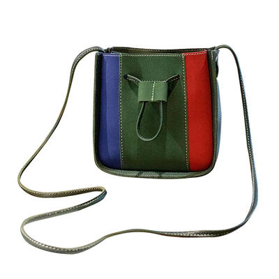 

Hit Color Stripe Shoulder Handbags Women PU Leather Crossbody Bucket Bags