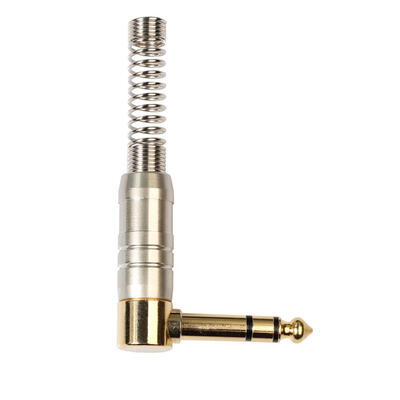 

635mm Stereo Audio Adapter Angle 90 Degree Male Plug Connector wSpring