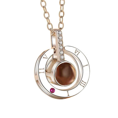 

I Love You 100 Languages Light Projection RoundHeart Pendant Necklace Jewelry