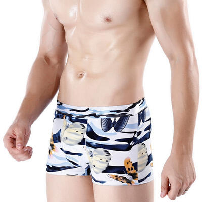 

Mens Print Boxer Briefs Quick-Dry Breathable Pouch Underwear