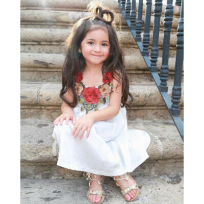 

Summer Cute Kids Baby Girls Party Sleeveless Flower Dress Party Wedding Dresses