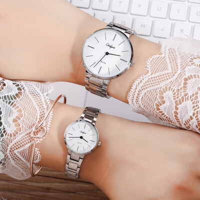 

Couple watches men&women models steel chain watch Korean version of the simple ultra-thin casual quartz watch steel strip