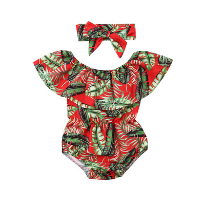 

Newborn Toddler Baby Girls Floral Romper Playsuit JumpsuitHeadband 2Pcs Outfits