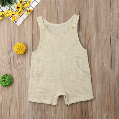 

Newborn Baby Boy Girl Summer Solid Romper Bodysuit Jumpsuit Outfits Sunsuit