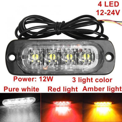 

4 LEDs 12-24V Car Vehicle Truck Strobe Flash Light Side Warning Caution Lamp IT