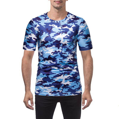 

Men Slim Fit O Neck Short Sleeve Gym Muscle T-shirt Casual Camouflage Top Blouse