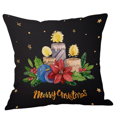 

Tailored Happy Christmas Pillow Cases Linen Sofa Cushion Cover Home Decor Pillow Case