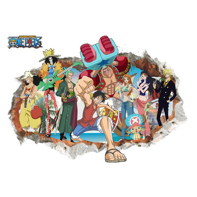 

Anime Cartoon One Piece Luffy 3D Wall Living Room Decorative Wall Car Sticker Waterproof