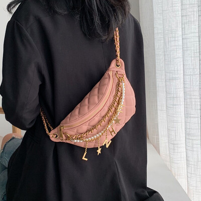 

Female bag autumn packet soft leather new mobile phone small pockets ins one shoulder slung dumplings bag wild chain chest bag