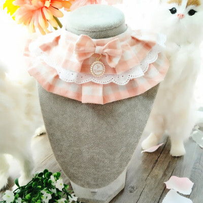 

Style Pink Color Pet Flower Lace Bib Pet dogs drool towel Teddy sweet Princess Scarf Bib Pet Necklace&Collar Free Ship