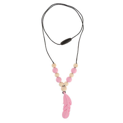 

Silicone Molar Training Baby Teethers Necklace Feather Pendant Chewing Toy