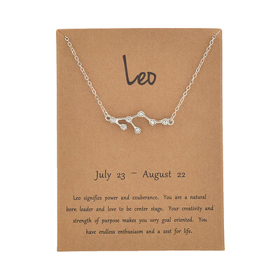 

Fashion Jewelry Zodiac Crystal Star Sign 12 constellation Pendant Necklace For Women