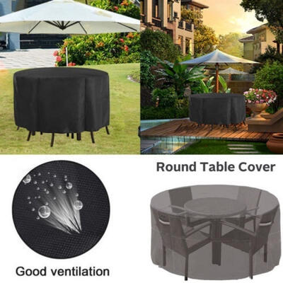 

Garden Patio Furniture Cover Waterproof Round Cube Outdoor Rattan Table Cover