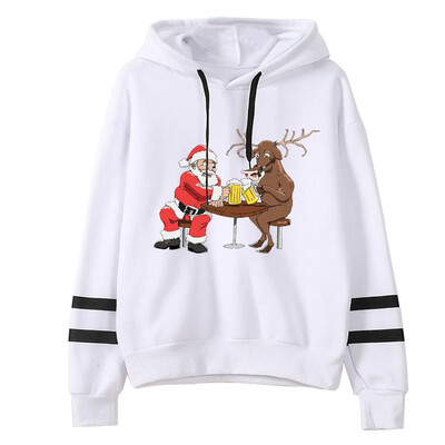 

Tailored Women Christmas Print Hooded Long Sleeves Sweatshirt Hooded Pullover Tops Shirt