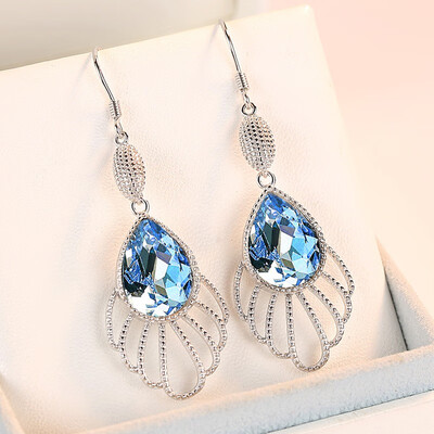 

925 sterling silver earrings female exaggerated earrings simple earrings atmospheric ear hook