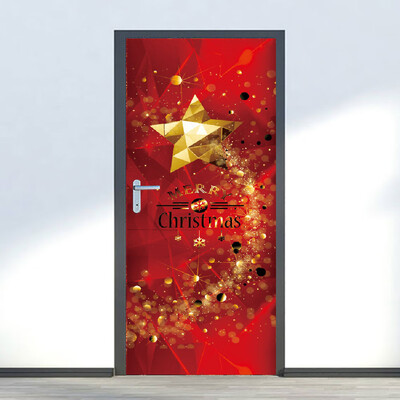 

Toponeto Merry Christmas Removable Door Mural Wall Sticker Xmas Home Decal