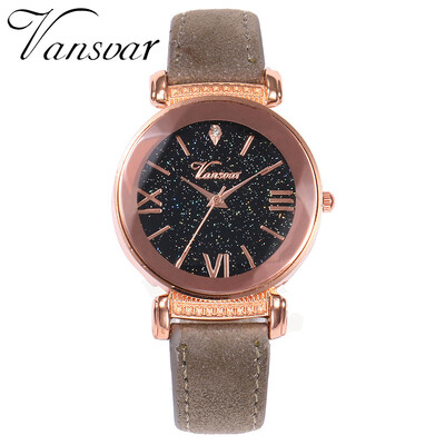

Vansvar Hot Fashion Women Romantic Starry Sky Wrist Watch Leather Rhinestone Designer Ladies Clock Relogio Feminino 533