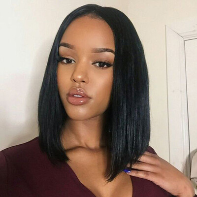 

〖Follure〗Bob Style Human Fiber Hair Wig Brazilian Virgin Wig Short Hair Fluffy Head Cover